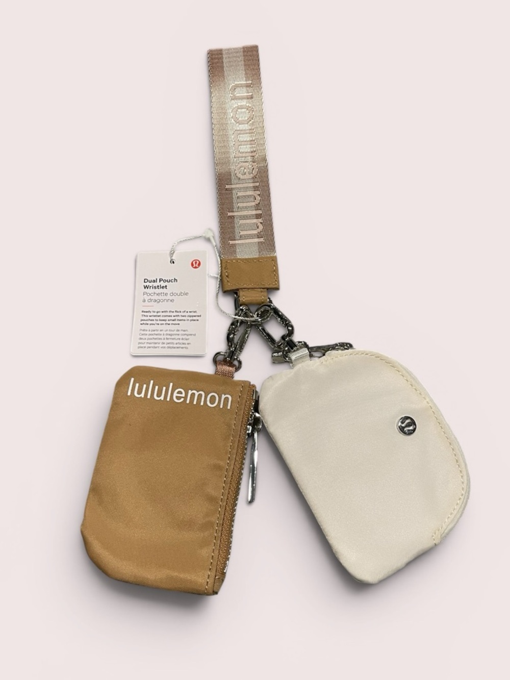 lululemon Dual Pouch Wristlet in Camel & Cream